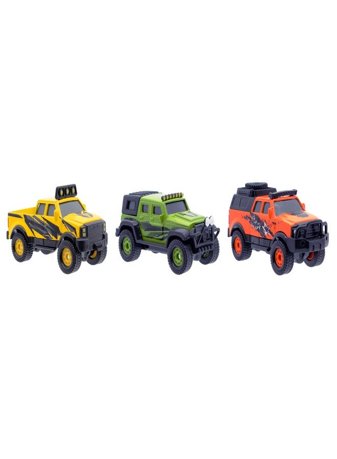 Mighty Fleet Diecast 3-Pack, Pick-Up Truck, SUV, and Off-Road Truck, Durable 3” Diecast Vehicles for Kids Ages 3+ - Image 1
